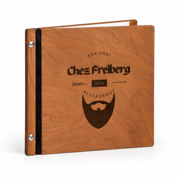Speisekarte aus Holz 24 – Personalisiert mit Ihrem Logo