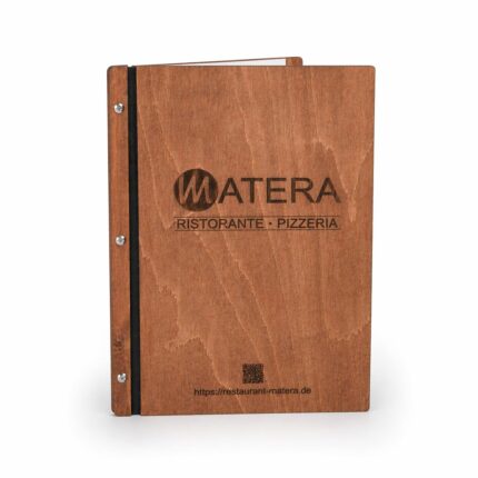 Speisekarte aus Holz personalisiert, Restaurant, Bar, Hotel – Gastronomie DIN A4