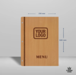 Premium A4 Holz-Menükartenhüllen im Set (20 / 30 / 50) – mit Logo-Gravur – Bild 10